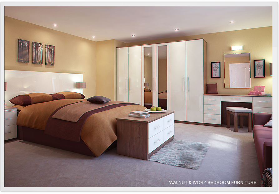 Walnut Ivory Bedroom